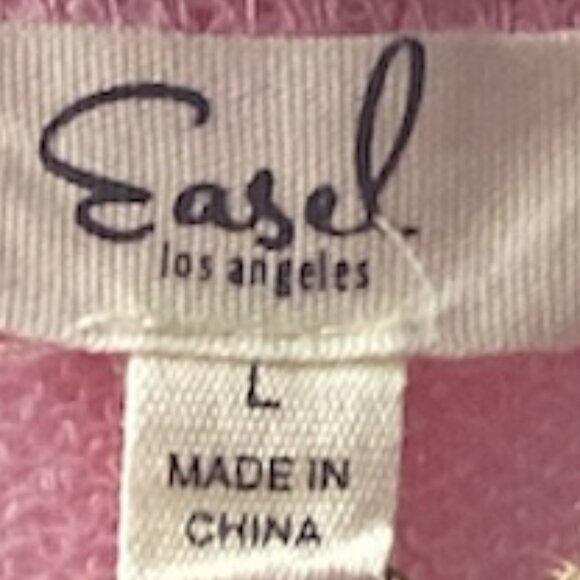 EASEL Daisy Patch, Mineral Wash, Pullover, Malibu Pink, NWT - Picture 5 of 5